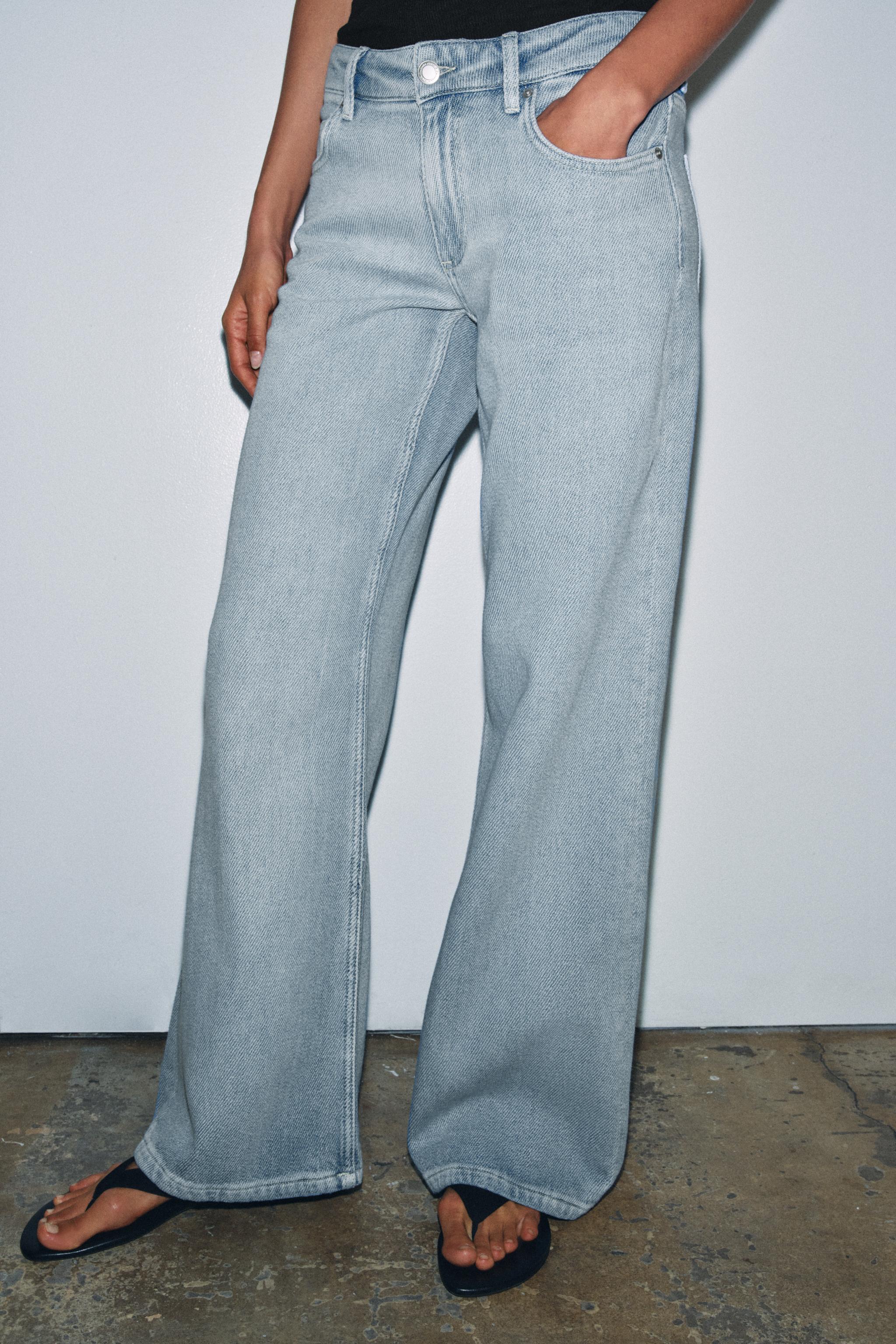 ZW COLLECTION LOW-RISE WIDE LEG JEANS